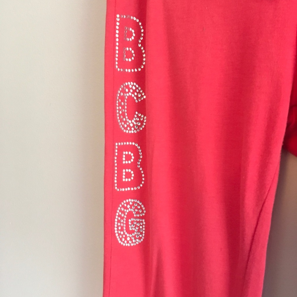 JUNIORS BCBG PINK SWEATPANTS W/ RHINESTONES SZ 16